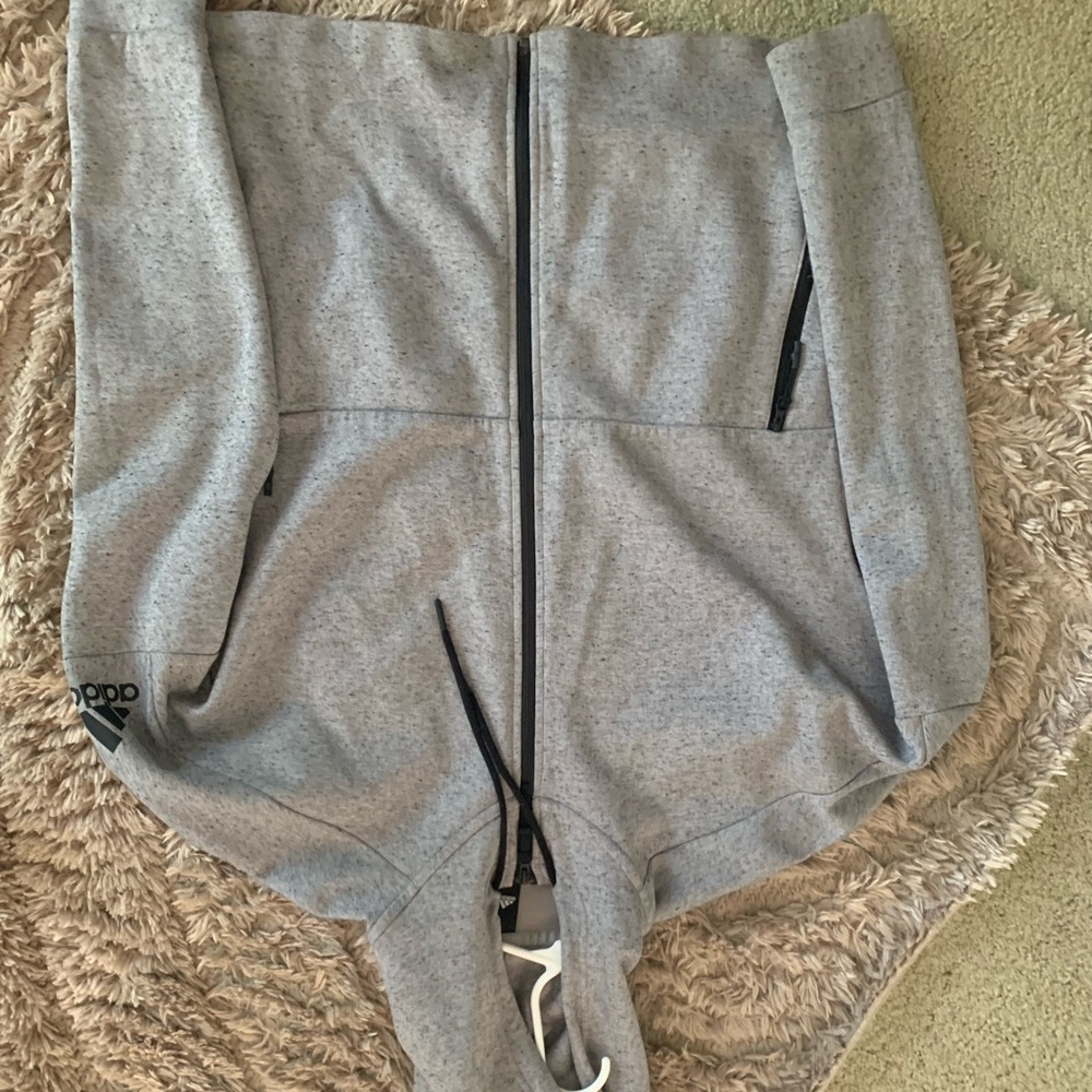 Men’s Grey Adidas zipup hoodie